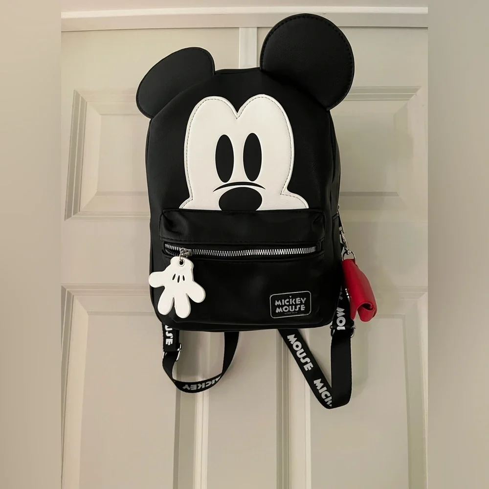 Disney Mickey Mouse 3D Character Ears Faux Leather Mini Backpack Purse